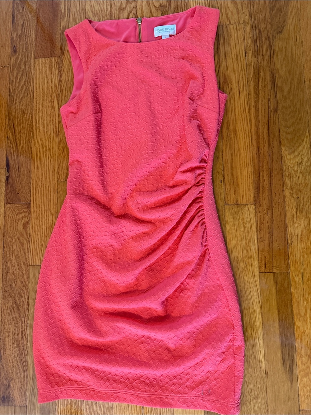 Bisou Bisou Pink Sleeveless Ruched Sheath Dress